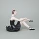 Ballet Dancer In Dressing Room - Black Dress, 22 x 12 x 17 cm, Natur + Black fond + Gold, Porcelain Figures Duchcov