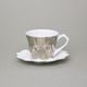 Šálek 150 ml a podšálek 14 cm Diamond Platina, porcelán Goldfinger