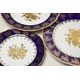 Mary-Anne 431: Plate set for 6 pers., cobalt + gold rose, Leander 1907
