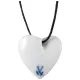 Necklace - heart 2,5 x 2,5 cm, Hummingbird, Meissen porcelain