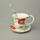 Sada šálku, podšálku a lžičky 12,4 x 9,5 x 7,9 cm, Vlčí mák, porcelán FRANZ