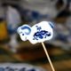 Easter decoration Lamb on skewer , 6 x 3,7 cm, Original Blue Onion Pattern