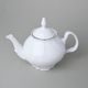 Tea pot 1,2 l, Thun 1794 Carlsbad porcelain, BERNADOTTE platinum