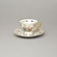 Cup 90 ml espresso footed + saucer 12 cm, The Three Graces, QueensCrown porcelain