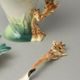 ENDLESS BEAUTY GIRAFFE DESIGN SCULPTURED porcelain spoon 12,1 x 2,5 x 1,9 cm, FRANZ porcelain