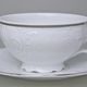 Šálek a podšálek čajový 275 ml / 18 cm, Thun 1794, karlovarský porcelán, BERNADOTTE mráz, platinová linka
