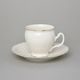 Coffee cup and saucer 220 ml / 16 cm, Thun 1794 Carlsbad porcelain, BERNADOTTE ivory + gold