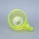 Smooth glass with handle (uranium glass), 500 ml, Glassworks Janov