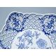 Dish pentagonal perforated with stand 24 cm, Original Blue Onion Pattern