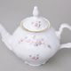 Gold line: Tea pot 1,2 l, Thun 1794 Carlsbad porcelain, BERNADOTTE roses