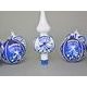 A set of Onion Pattern Christmas Tree Decoration Glass Balls 8 cm + Christmas tree tip, Set 9 pcs.
