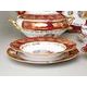 Dinner set for 6 pers., The Three Graces + gold + pearl ruby red, Carlsbad porcelain