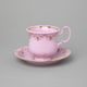 Cup 0,2 l + saucer 15 cm Monika, rose china, decor 158, Leander Loučky