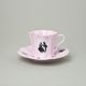 Šálek 100 ml a podšálek mocca 13 cm + dezertní talíř, Olga 418, Růžový porcelán z Chodova