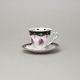 440: Cup espresso 100 ml + saucer 10 cm, Sonáta, cobalt + roses, Leander Loučky