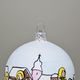 Christmas Tree Decoration Ball "Czech Winter 1918", 7,5 cm, Decor n. 5, Hand-decorated