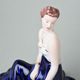 Sitting Lady With Roses (blue skirt) 18 x 23 x 20 cm, Isis, Porcelain Figures Duchcov