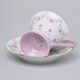 Cup tall footed 200 ml + saucer 15 cm, Světlana white-rose, decor 158, Leander Rose china