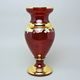 Vase 35 cm, RUBY RED glass, gold + enamel, Nový Bor glass