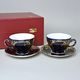 Souprava Šálek 200 ml a podšálek čajový, 2ks. Opera kobaltová modř + zlato, Dárkové balení, Český porcelán a.s. (Royal Dux Bohemia)