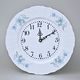BERNADOTTE Gentiana + platinum: Wall Clock 27 cm, Thun 1794, Carlsbad porcelain