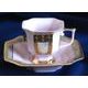 Šálek 110 ml + podšálek 14 cm Empír, dekor 568, Růžový porcelán z Chodova