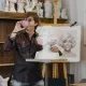 Hrnek Henkel 100 mm 500 ml, Audrey Hepburn se zlatou bublinou, Míšeňský porcelán