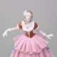 Tanečnice s krajkou 8 x 6 x 12 cm, Kurt Steiner, růžová sukně, Porcelánové figurky Unterweissbacher