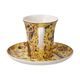 Šálek 100 ml a podšálek 12 cm espresso Dáma s vějířem, jemný kostní porcelán, G. Klimt, Goebel
