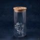 Glass Food Storage Jar with Wooden Lid, 24 cm, Onion Pattern