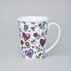 Mug Erin 12 cm 420 ml, Happy Hearts - Turquoise, Český porcelán a.s.