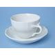 Cup and saucer B plus B 0,21 l / 14 cm for coffee, white rokoko, Cesky porcelan a.s.
