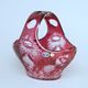 Crystal basket cut, thistle decor RUBY, 205 mm, Crystalite BOHEMIA