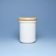 Porcelain Dose With Wooden Lid, B middle size 10,8 x 8,2 cm,White Porcelain, Cesky porcelan a.s.