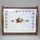 Cooking mat in wooden frame 39 x 29 cm, Cecily roses, Carlsbad porcelain