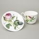 Redoute Rose: Šálek 220 ml a podšálek 14,5 cm, anglický kostní porcelán Roy Kirkham