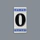 Číslo na dům "0" - porcelánová destička 8 x 55 x 110 mm