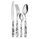 24 pcs. cutlery set, BISTROT China Roses 14039 black, NEVA