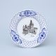 Embossed Plate – Prague Monuments (Black, Random selection), 18 cm, Vilém Janoušek, Original Blue Onion Pattern