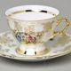 Cup 90 ml espresso footed + saucer 12 cm, The Three Graces, QueensCrown porcelain