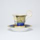 Cup and Saucer Johan, Prague 1901, 200 ml, Gold Etching, hand-painted by Roman Široký, Haas a Czjzek Porcelain