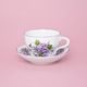 Šálek a podšálek B + B, 210 ml / 14 cm na kávu, fialky, Český porcelán a.s.