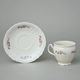 Coffee cup and saucer 220 ml / 16 cm, Thun 1794 Carlsbad porcelain, BERNADOTTE ivory + flowers