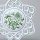 Vanoční ozdoba - vločka / hvězda 10,4 cm, zelený cibulák, Český porcelán a.s.