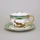 Olga: Cup 400 ml breakfast and saucer 19 cm, hunting green, porcelain Bohemia