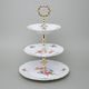Etažer 3-dílný, Thun 1794, karlovarský porcelán, BERNADOTTE míšeňská růže