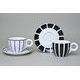 Cup and Saucer Šárka 160 ml, Black wide stripes, Goldfinger porcelain