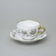 Elegance: Cup 0,21 l + saucer 16 cm, Gold + black, Hand-decorated by Vilém Janoušek, Český porcelán a.s