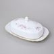 Gold line: Butter dish 250 g, Thun 1794 Carlsbad porcelain, BERNADOTTE roses