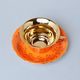 Cup 110 ml for tea + saucer 12,7 cm Windsor, Orange + inside gold, Leander 1907 Loučky